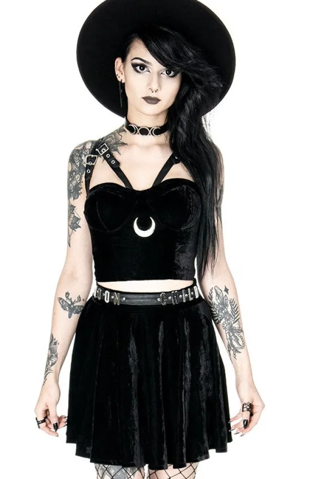 Restyle MOON HARNESS TOP, velvet moon, short blouse