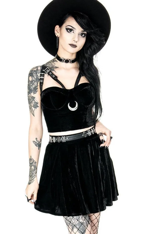 Restyle MOON HARNESS TOP, velvet moon, short blouse