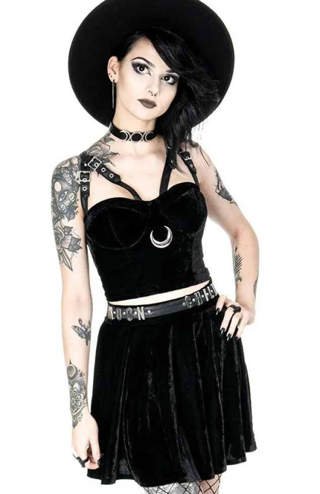 Restyle MOON HARNESS TOP, velvet moon, short blouse
