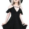Restyle Moon Keyhole Tunic Black Jersey Dress