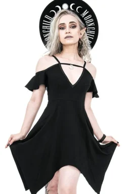 Restyle Moon Keyhole Tunic Black Jersey Dress
