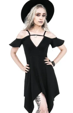 Restyle Moon Keyhole Tunic Black Jersey Dress