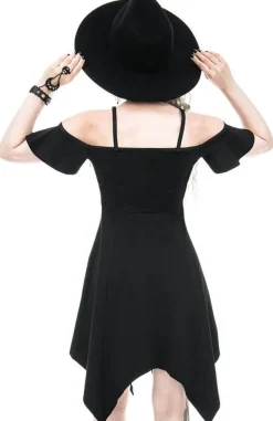 Restyle Moon Keyhole Tunic Black Jersey Dress