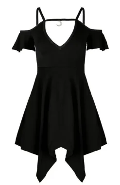 Restyle Moon Keyhole Tunic Black Jersey Dress