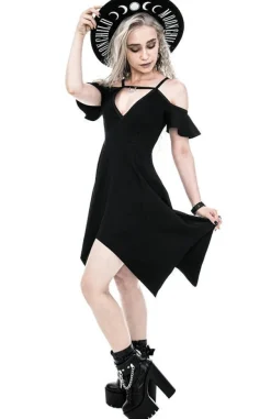 Restyle Moon Keyhole Tunic Black Jersey Dress