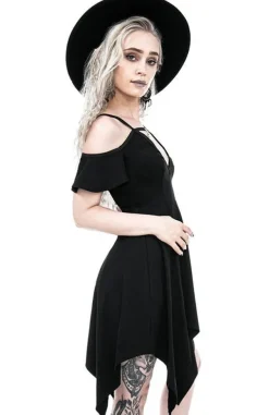 Restyle Moon Keyhole Tunic Black Jersey Dress