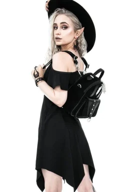 Restyle Moon Keyhole Tunic Black Jersey Dress