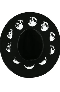 Restyle Moon Phases Hat with wide brim, wool