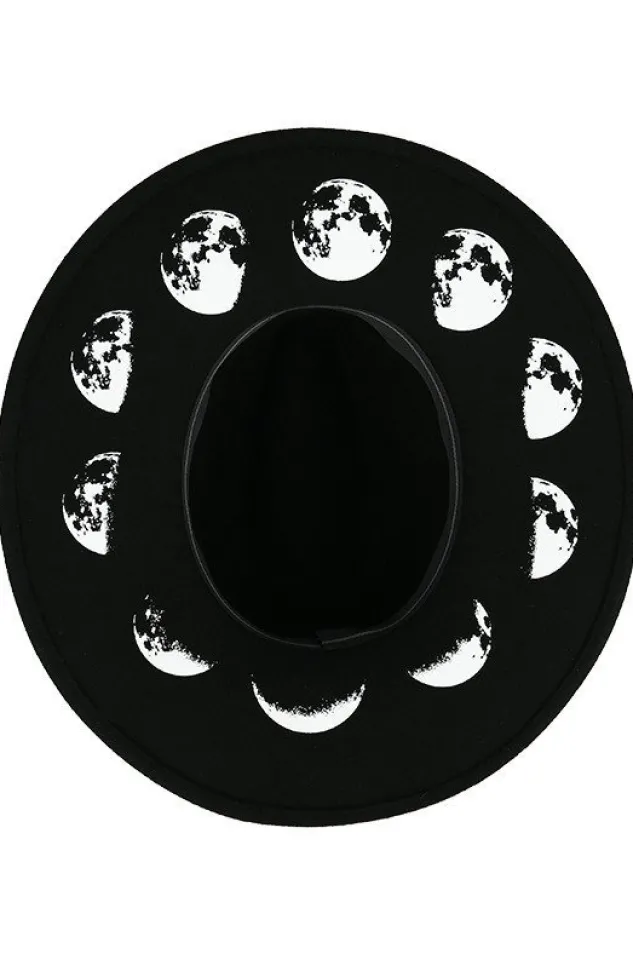 Restyle Moon Phases Hat with wide brim, wool
