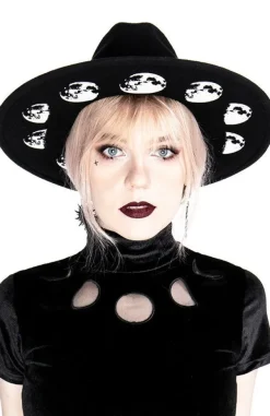 Restyle Moon Phases Hat with wide brim, wool