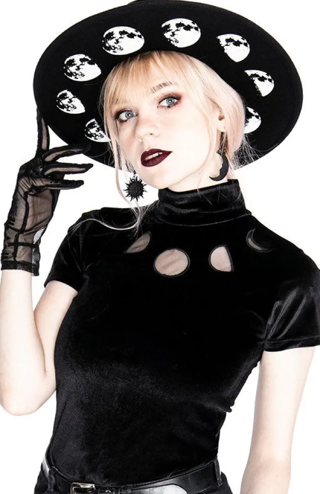 Restyle Moon Phases Hat with wide brim, wool