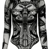 Restyle MOTH CONTOUR MESH FLOCKED BODYSUIT
