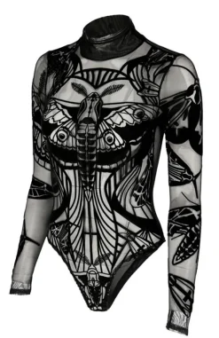 Restyle MOTH CONTOUR MESH FLOCKED BODYSUIT