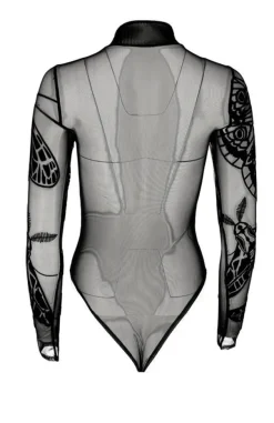 Restyle MOTH CONTOUR MESH FLOCKED BODYSUIT