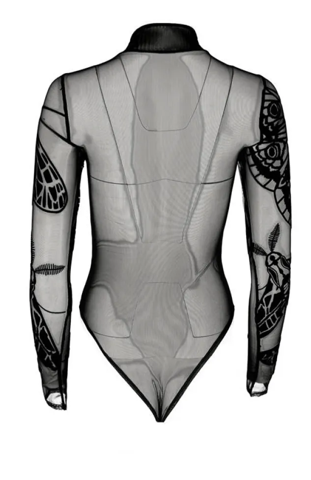 Restyle MOTH CONTOUR MESH FLOCKED BODYSUIT