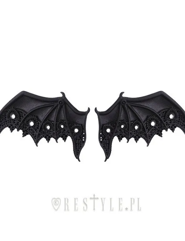 Restyle Pair of gothic BATS hairclips, lace, nugoth jewellery"LACE BAT WINGS hairclips"