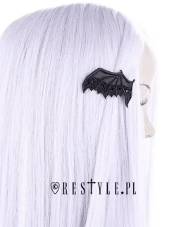 Restyle Pair of gothic BATS hairclips, lace, nugoth jewellery