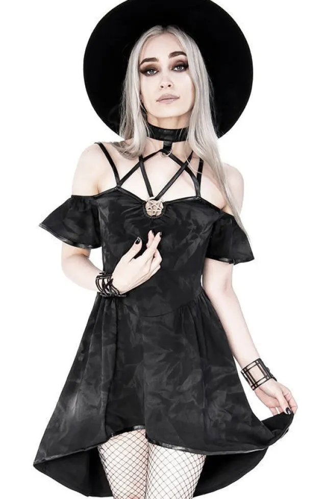 Restyle Pentagram Choker Tunic Gothic Dress with harness