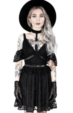 Restyle Pentagram Lace Dress with collar