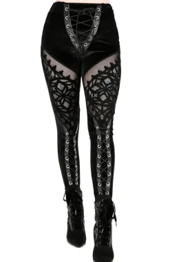 Restyle ROSARIUM Flocked Leggings