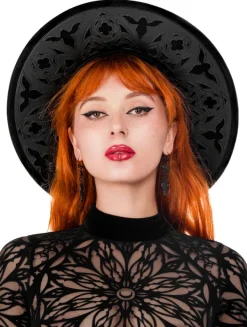 Restyle ROSARIUM LASER CUT HAT, cathedral wide brim hat