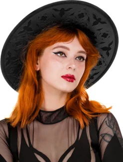 Restyle ROSARIUM LASER CUT HAT, cathedral wide brim hat