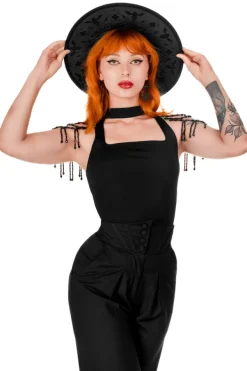 Restyle ROSARIUM LASER CUT HAT, cathedral wide brim hat