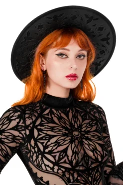 Restyle ROSARIUM LASER CUT HAT, cathedral wide brim hat