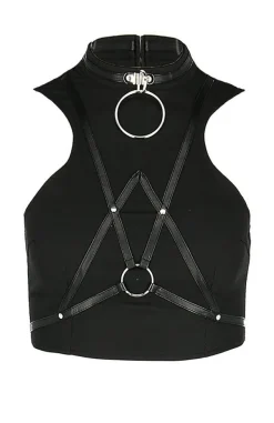 Restyle Short gothic "VILLAIN TOP" harness blouse