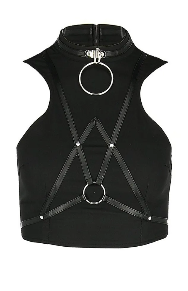 Restyle Short gothic "VILLAIN TOP" harness blouse