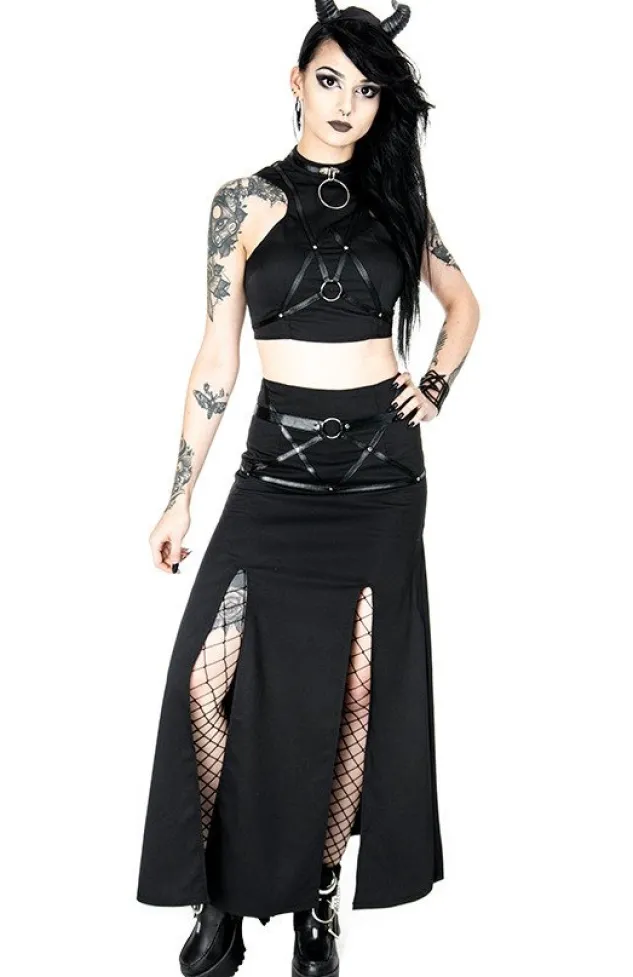 Restyle Short gothic "VILLAIN TOP" harness blouse