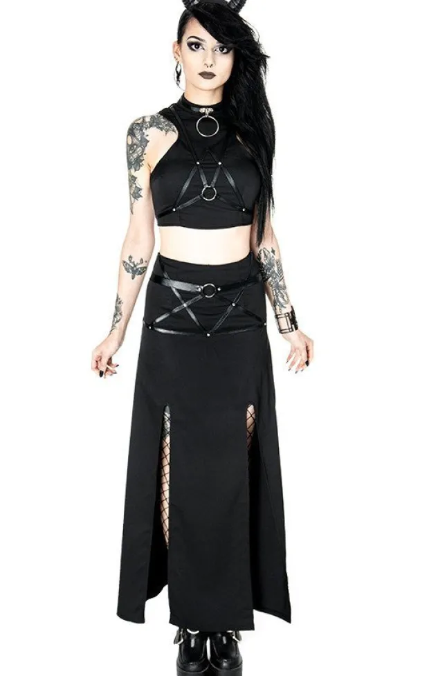 Restyle Short gothic "VILLAIN TOP" harness blouse