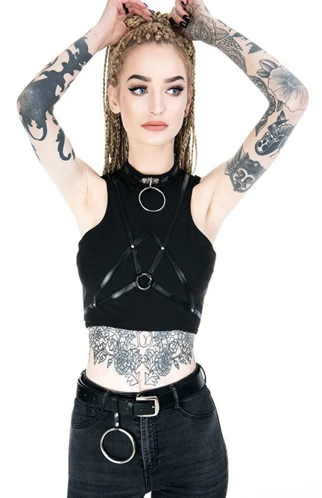 Restyle Short gothic "VILLAIN TOP" harness blouse
