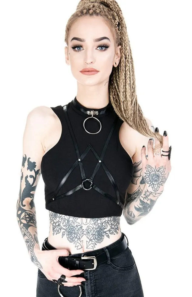 Restyle Short gothic "VILLAIN TOP" harness blouse
