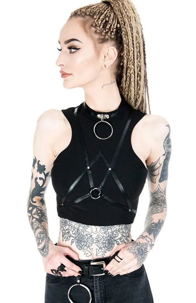 Restyle Short gothic "VILLAIN TOP" harness blouse