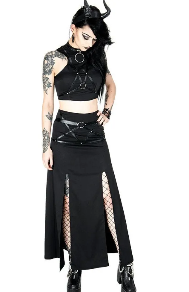 Restyle Short gothic "VILLAIN TOP" harness blouse