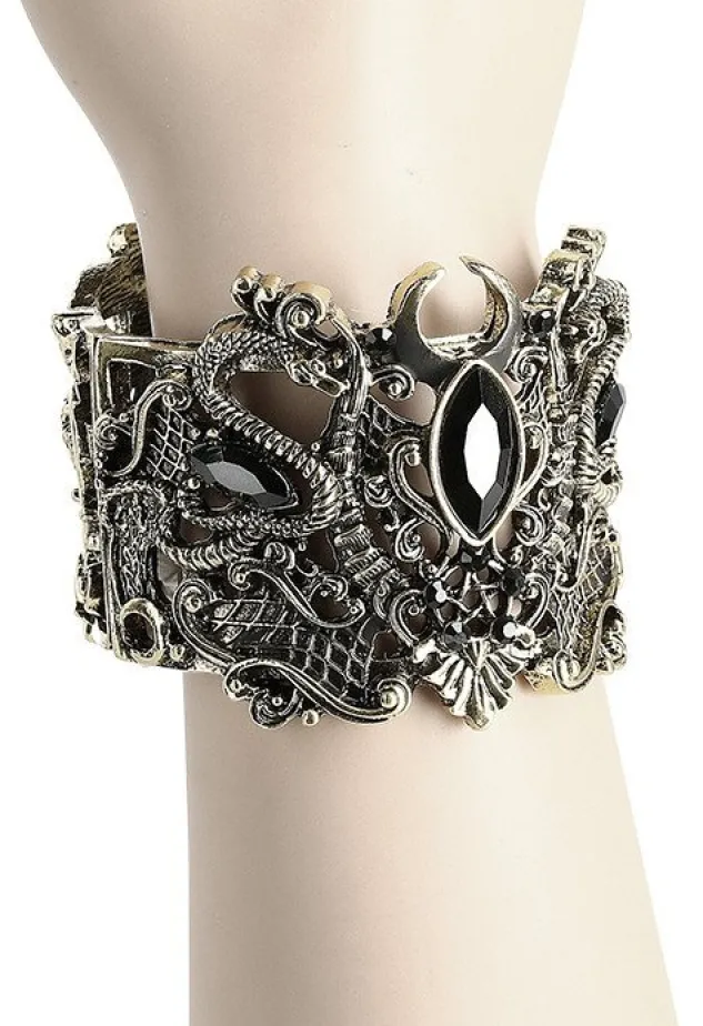 Restyle Snake Bracelet Gold, Wide bangle