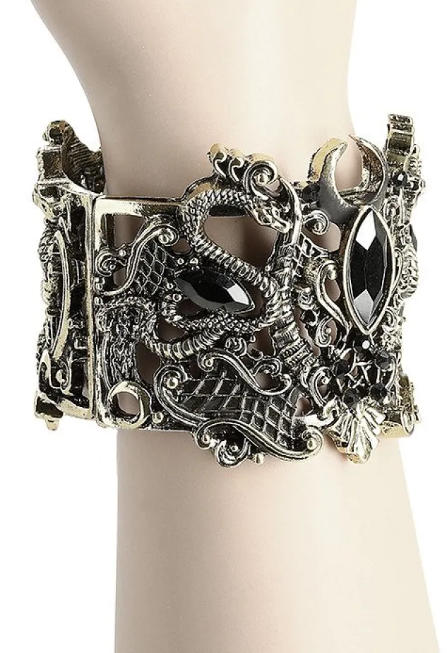 Restyle Snake Bracelet Gold, Wide bangle