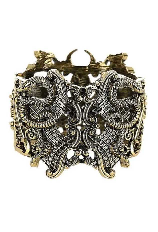 Restyle Snake Bracelet Gold, Wide bangle