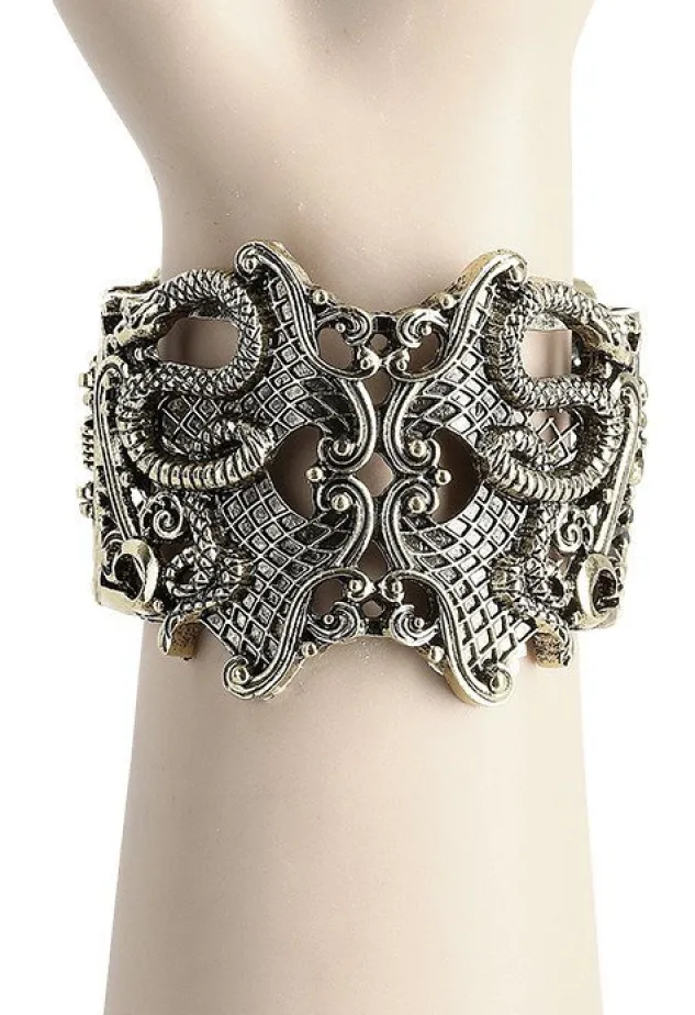 Restyle Snake Bracelet Gold, Wide bangle
