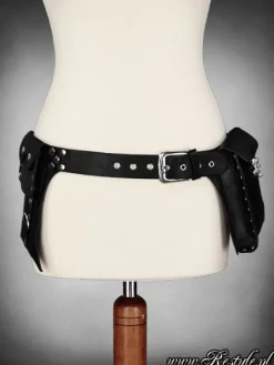 Restyle steampunk black belt unisex "POCKET BELT"