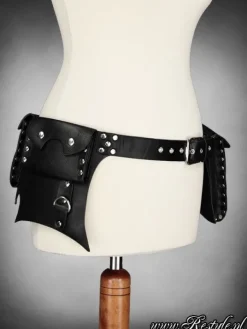 Restyle steampunk black belt unisex "POCKET BELT"