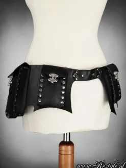 Restyle steampunk black belt unisex 