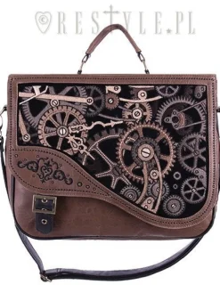 Restyle Steampunk satchel bag irregular briefcase "BROWN MECHANISM"