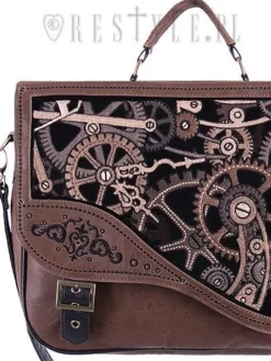 Restyle Steampunk satchel bag irregular briefcase "BROWN MECHANISM"