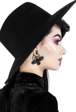Restyle THE CROW EARRINGS Raven pagan hoops