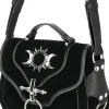 Restyle TRIPLE GODDESS BAG Gothic handbag with crescent moons and sun