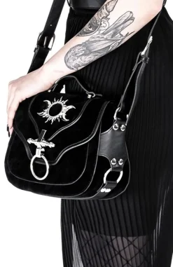 Restyle TRIPLE GODDESS BAG Gothic handbag with crescent moons and sun