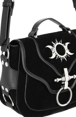 Restyle TRIPLE GODDESS BAG Gothic handbag with crescent moons and sun