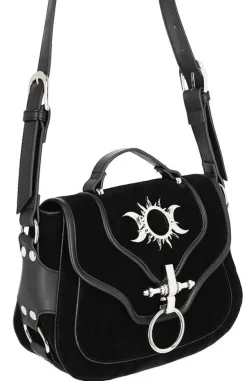 Restyle TRIPLE GODDESS BAG Gothic handbag with crescent moons and sun